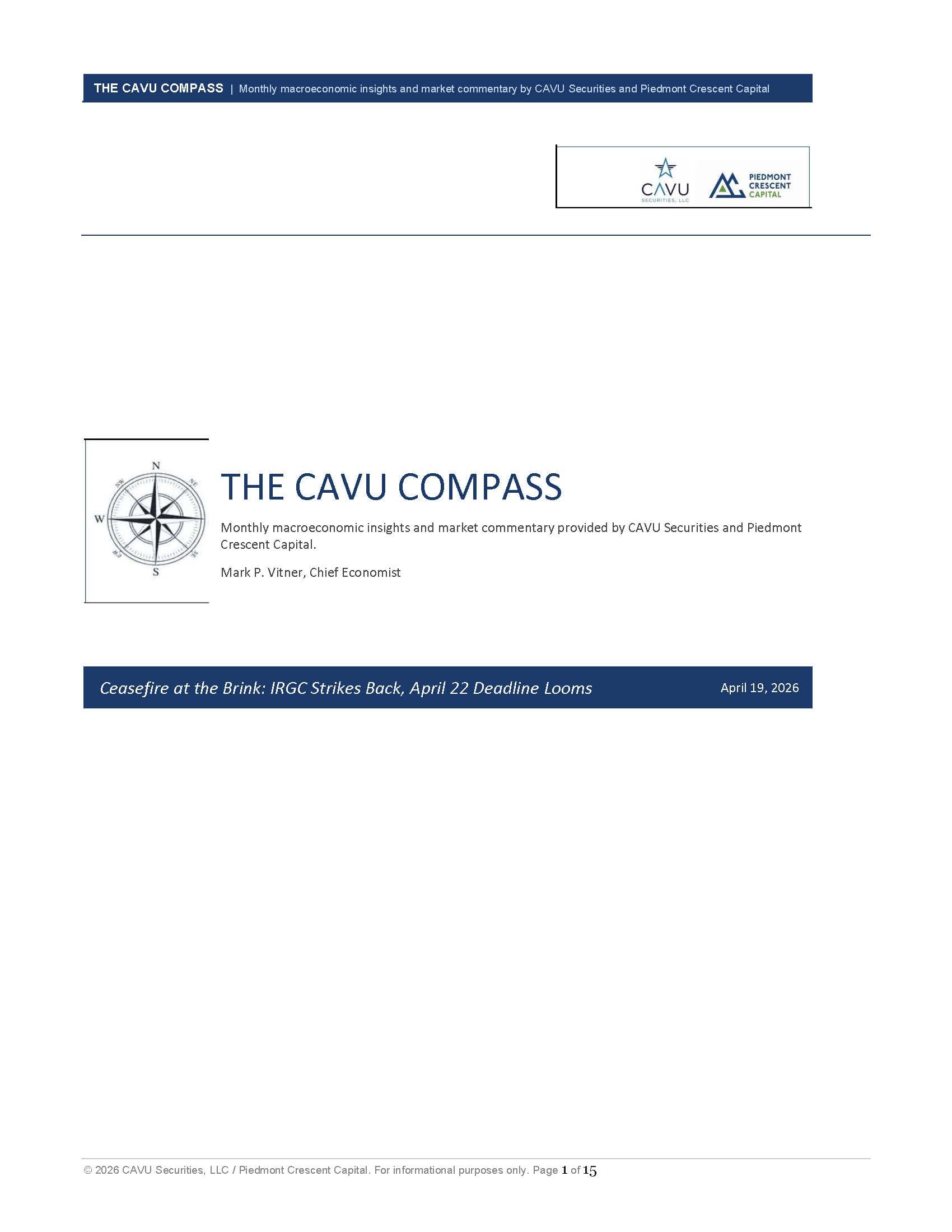 The CAVU Compass: Ceasefire at the Brink
